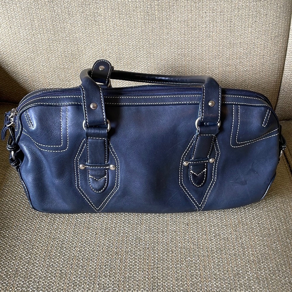 Tignanello Leather Dark Blue Handbag